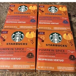 Lot of 4 x 8 Capsules  STARBUCKS PUMPKIN SPICE for Nespresso 32 pods wow!